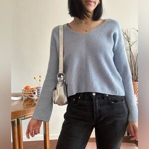 Everlane Baby Blue Cashmere V Neck Sweater - Size XS